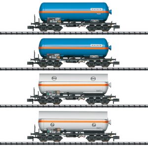 15538 Minitrix - DB. Druckgas-kesselwagenset  Wacker Chemie  N-spur  4 wagen ,