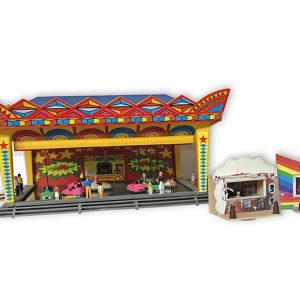 Faller 328 Botsauto's + 2x kiosk 1:87