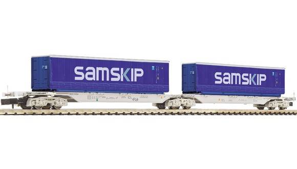 825335 NL-AAE, dubbele containerdraagwagen type Sggmrs "Samskip"