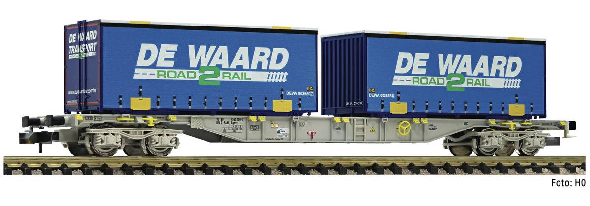845373 N- AAE. dubbele draagwagen m/containers "De Waard "