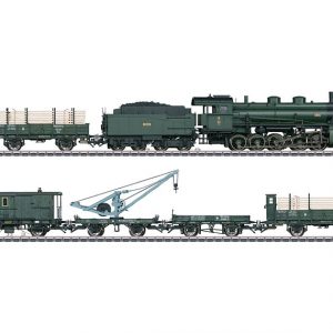 26603 Bay.Guterzug m/stoomlok G 5/5  en 5 goederenwagens , eenma
