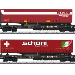 47115 HUPAC,  Taschenwagen-Set  m/2 tragwagen "Planzer+SchÃ¶ni "