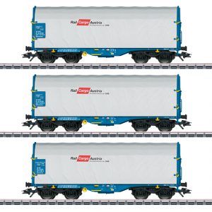 47225 OBB. set schuifhuifwagens 3stuks, "Rail-Cargo-Austria"