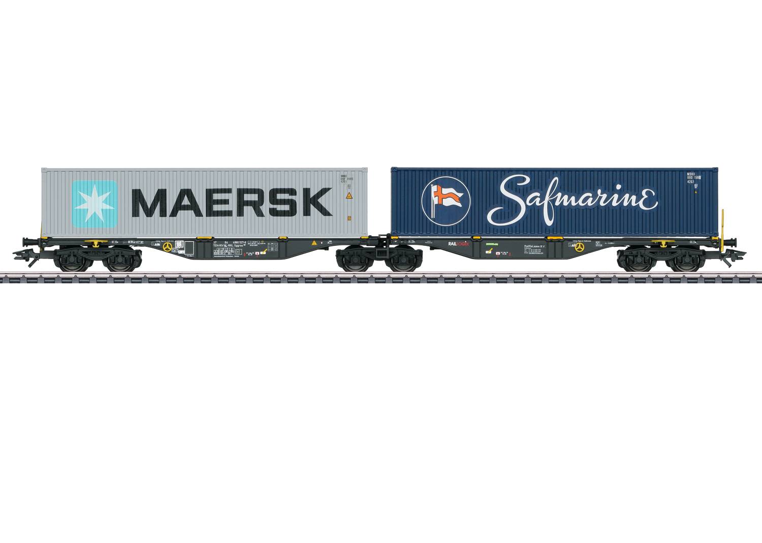 47806 NL.Railrelease BV. Dubbele Containerwagen Sggrss  "MAERSK