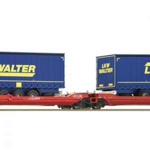 77385 DB. Doppeltragwagen  T-3000, m/LKW WALTER trailers  HO.