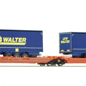 77393  Wascosa, Dubbele Taschenwagen m/LKW Walter trailers HO.