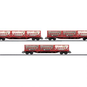 24361 DB. Cargo set containerwagens "Hoyer" 3 wagens