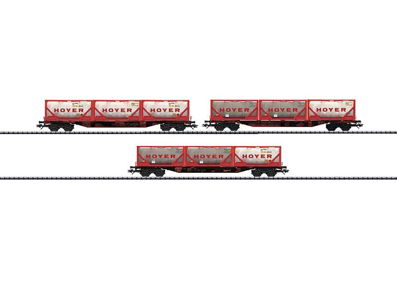 24361 DB. Cargo set containerwagens "Hoyer" 3 wagens