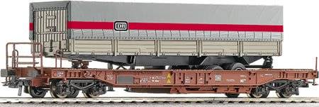 66702 DB. Hupac wagon met vrachtwagentrailer "DB"
